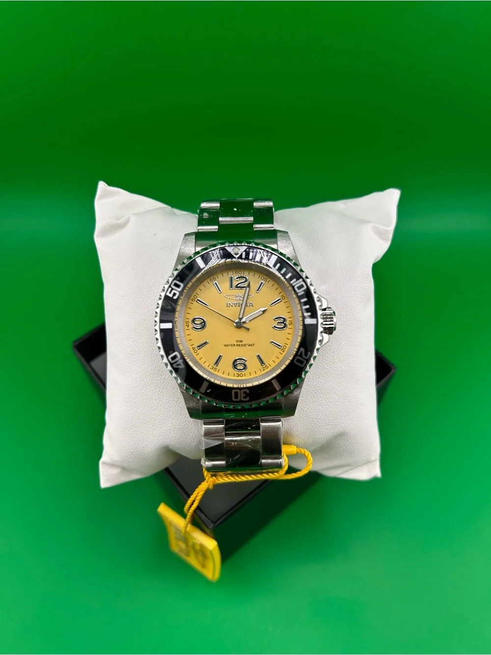 Invicta Specialty Rowan Men’s Watch 40mm Yellow Dial and Black Bezel